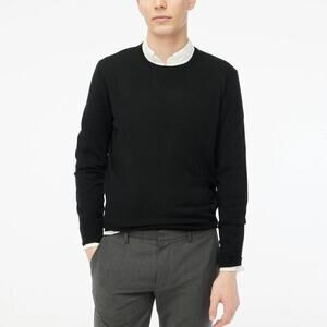 J. Crew Factory Sweater Merino Wool Blend Crewneck Long Sleeve Black NWT Small